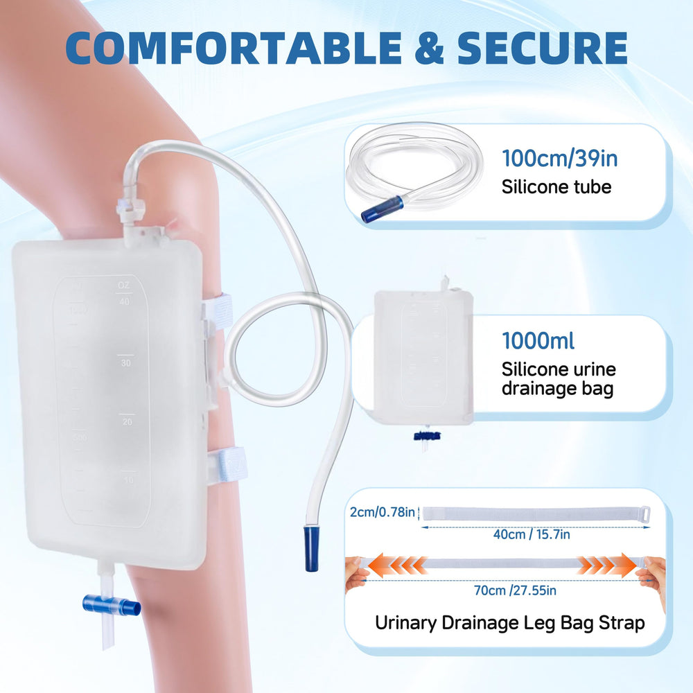 SorealGroup 1m silicone tube provides kink-free, skin-friendly drainage.