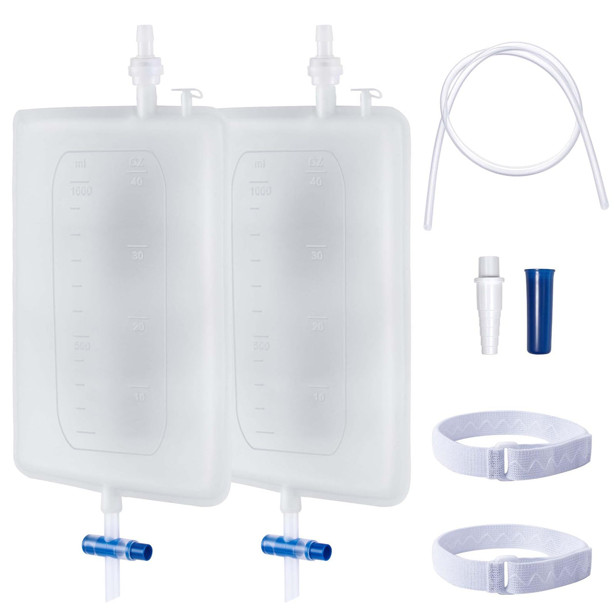 SorealGroup 2PCS 1000ML silicone catheter leg bag designed for long-term wear and drainage.