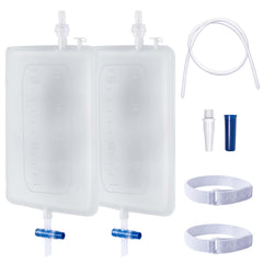 SorealGroup 2PCS 1000ML silicone catheter leg bag designed for long-term wear and drainage.