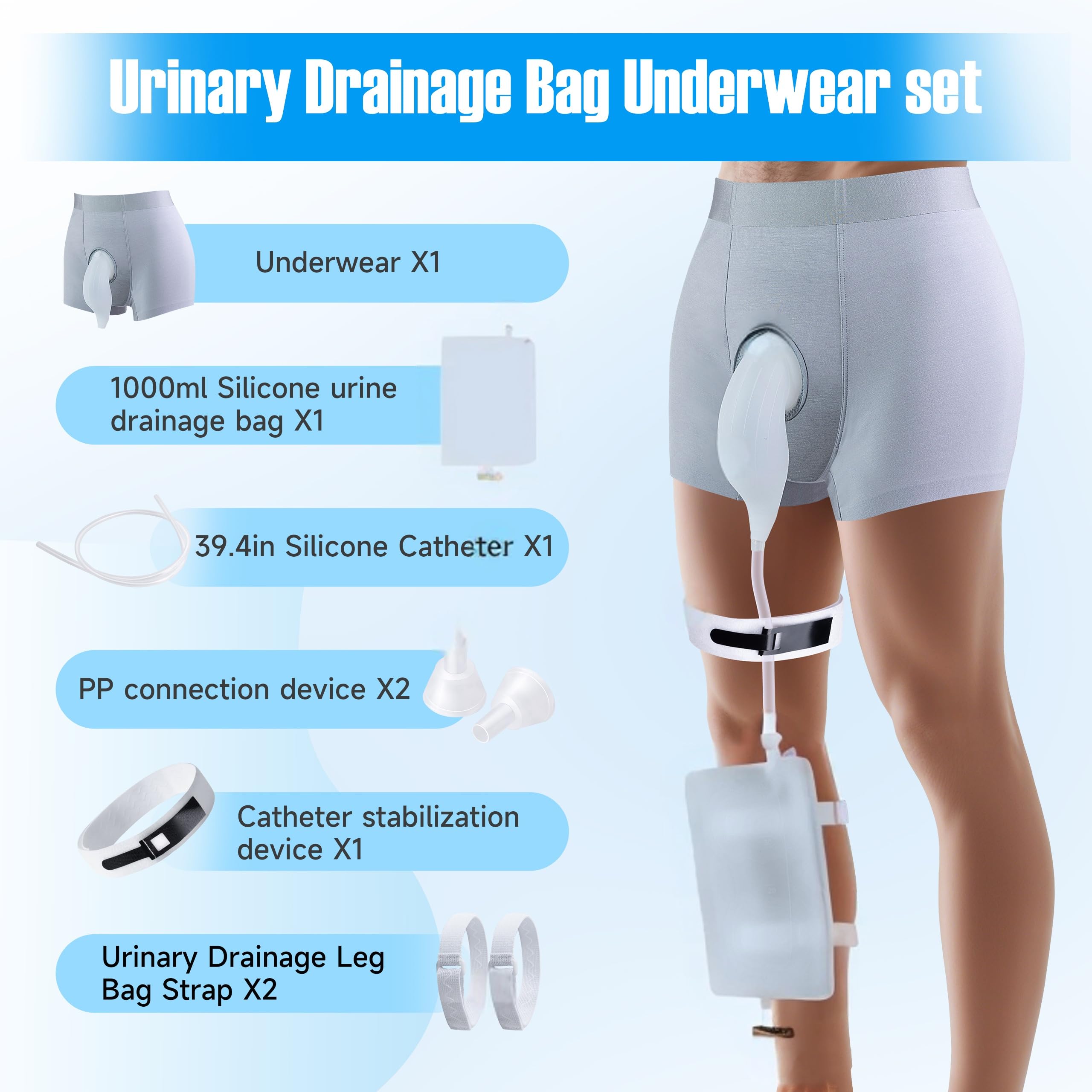 SorealGroup external catheter anti-slip leg straps keep secure wear.