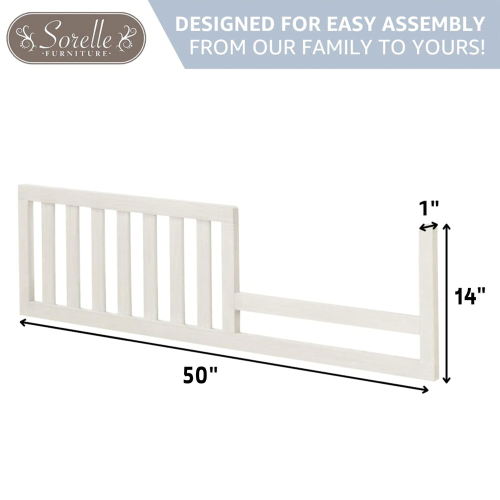Sorelle adult rail compatibility ensures long-term use of crib furniture.
