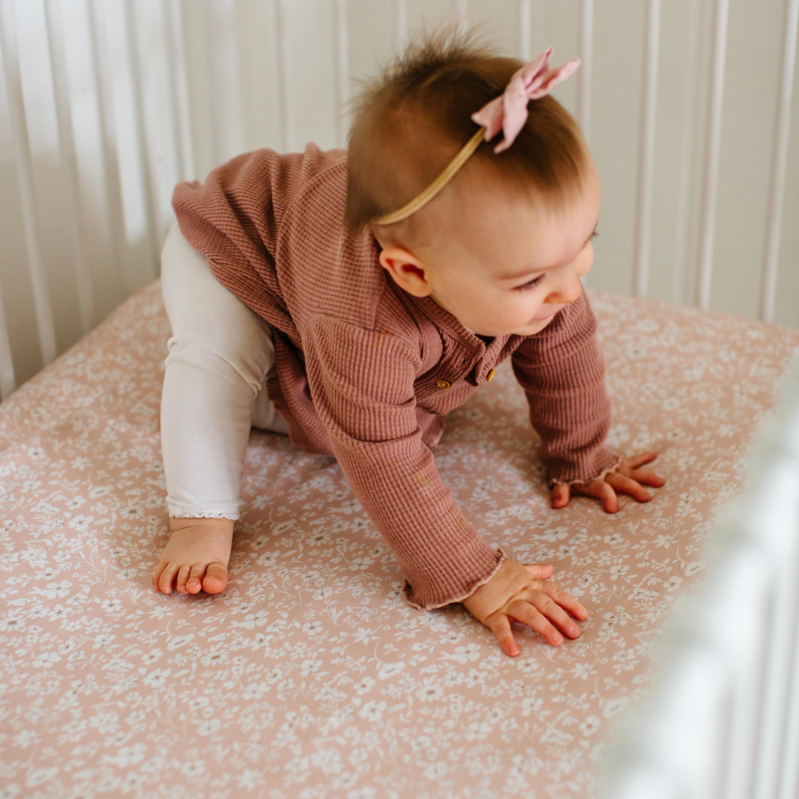 Sorrel + Fern 2-pack crib sheets Neutral ready for standard and toddler mattresses.