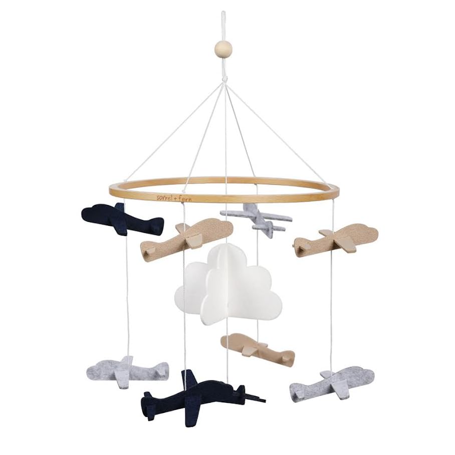 Sorrel and Fern 3-D baby mobile designed to soothe with simple shapes for focus