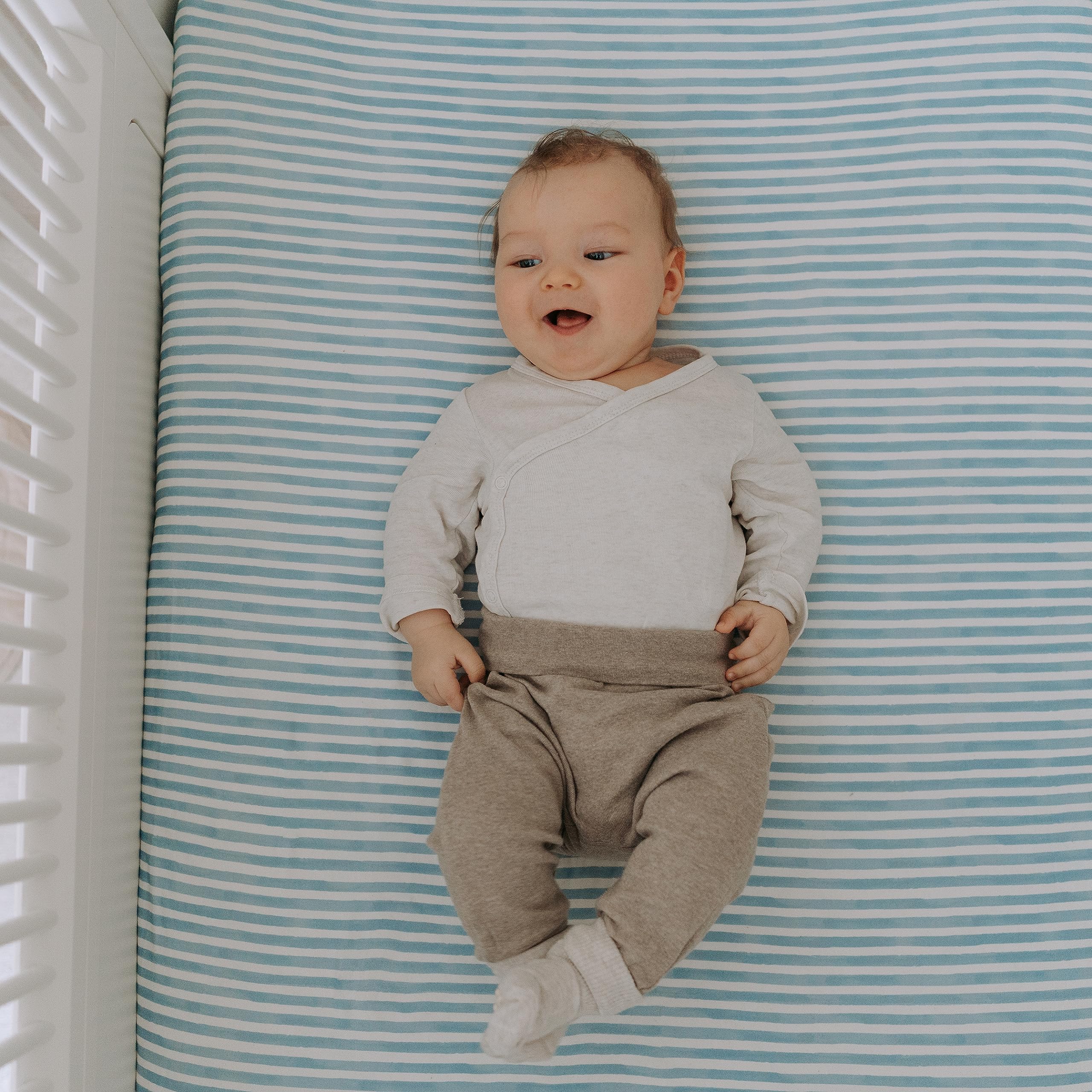 Wrinkle-resistant fabric remains smooth after washing on Sorrel + Fern sheets