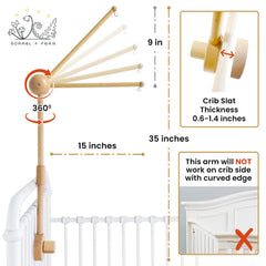 Sorrel + Fern anti-slip crib attachment prevents movement while protecting the crib finish.