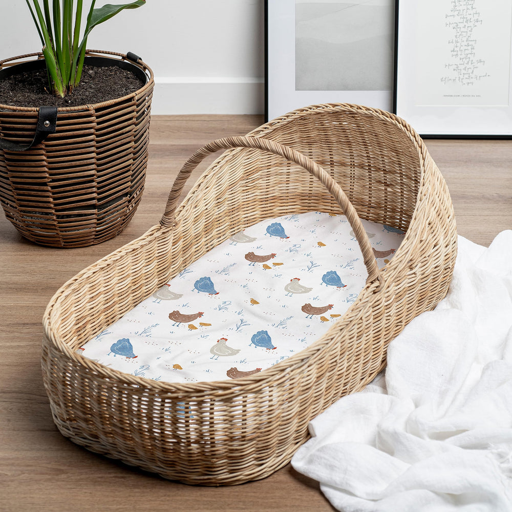 Sorrel + Fern 2-pack bassinet sheets provide versatile nursery options
