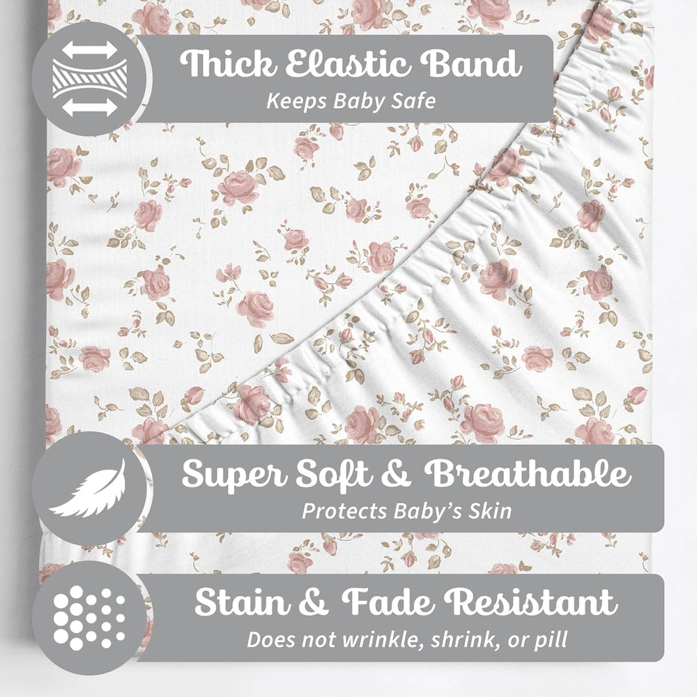 Juliette sheets in bedside bassinet setup for night sleep