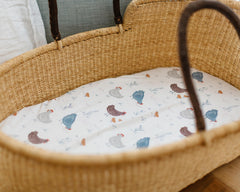 Sorrel + Fern mom-designed bassinet sheets combine ease of use and style