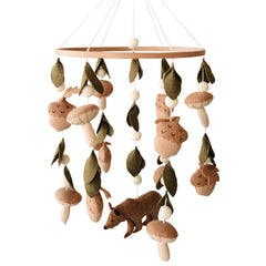 Sorrel and Fern Bear crib mobile in a magical forest to soothe nap time