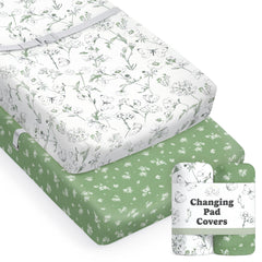 Sorrel + Fern Butterfly Garden changing pad cover in soft cotton blend for baby changes
