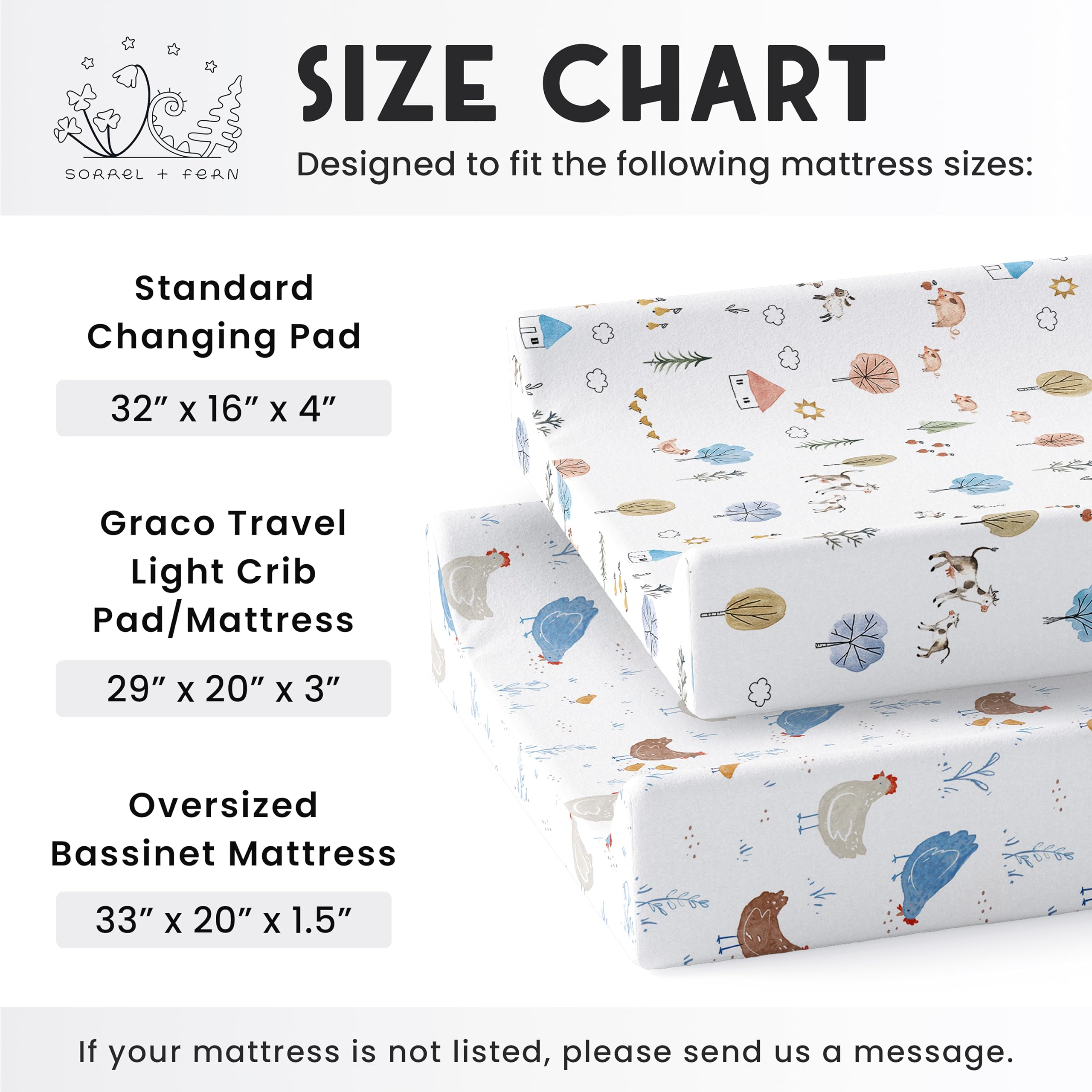 Sorrel + Fern machine-wash cold cycle-friendly changing pad cover for easy care.