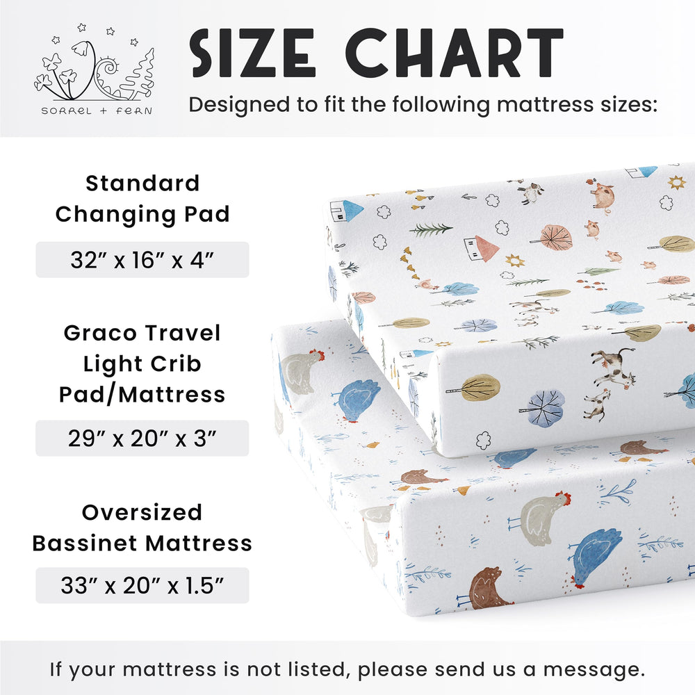 Sorrel + Fern machine-wash cold cycle-friendly changing pad cover for easy care.