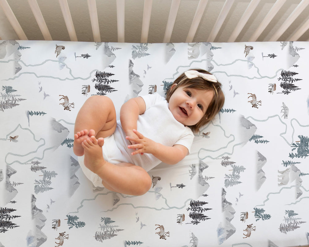 Sorrel + Fern fitted sheet with strong elastic band for a snug mattress grip.