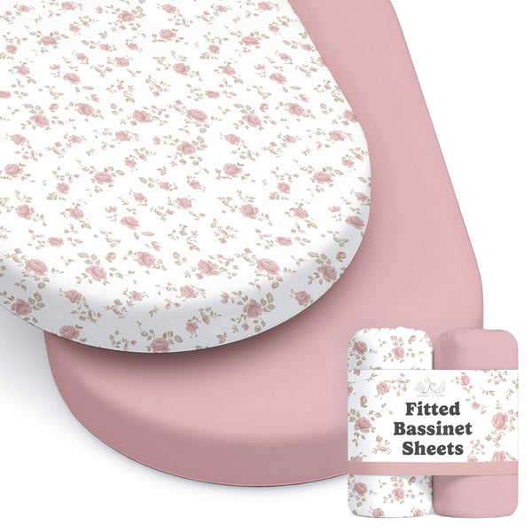 Sorrel + Fern Juliette bassinet sheets closeup showing buttery-soft cotton blend
