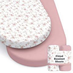 Sorrel + Fern Juliette bassinet sheets closeup showing buttery-soft cotton blend