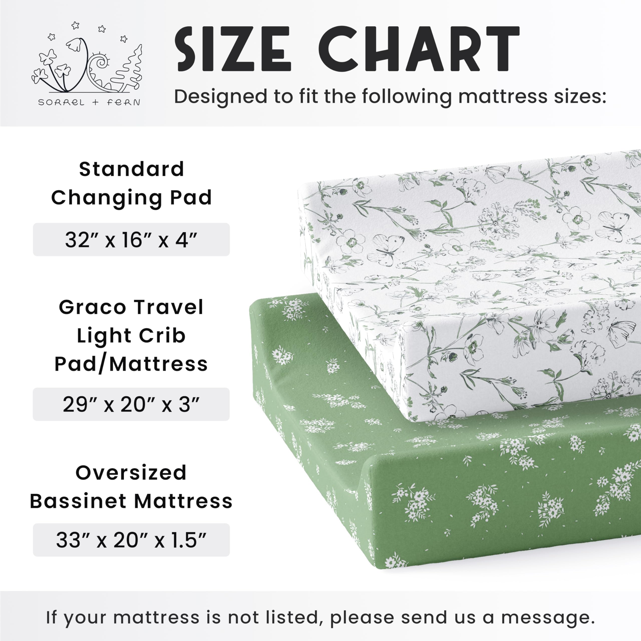 Sorrel + Fern machine-washable changing pad cover for quick care