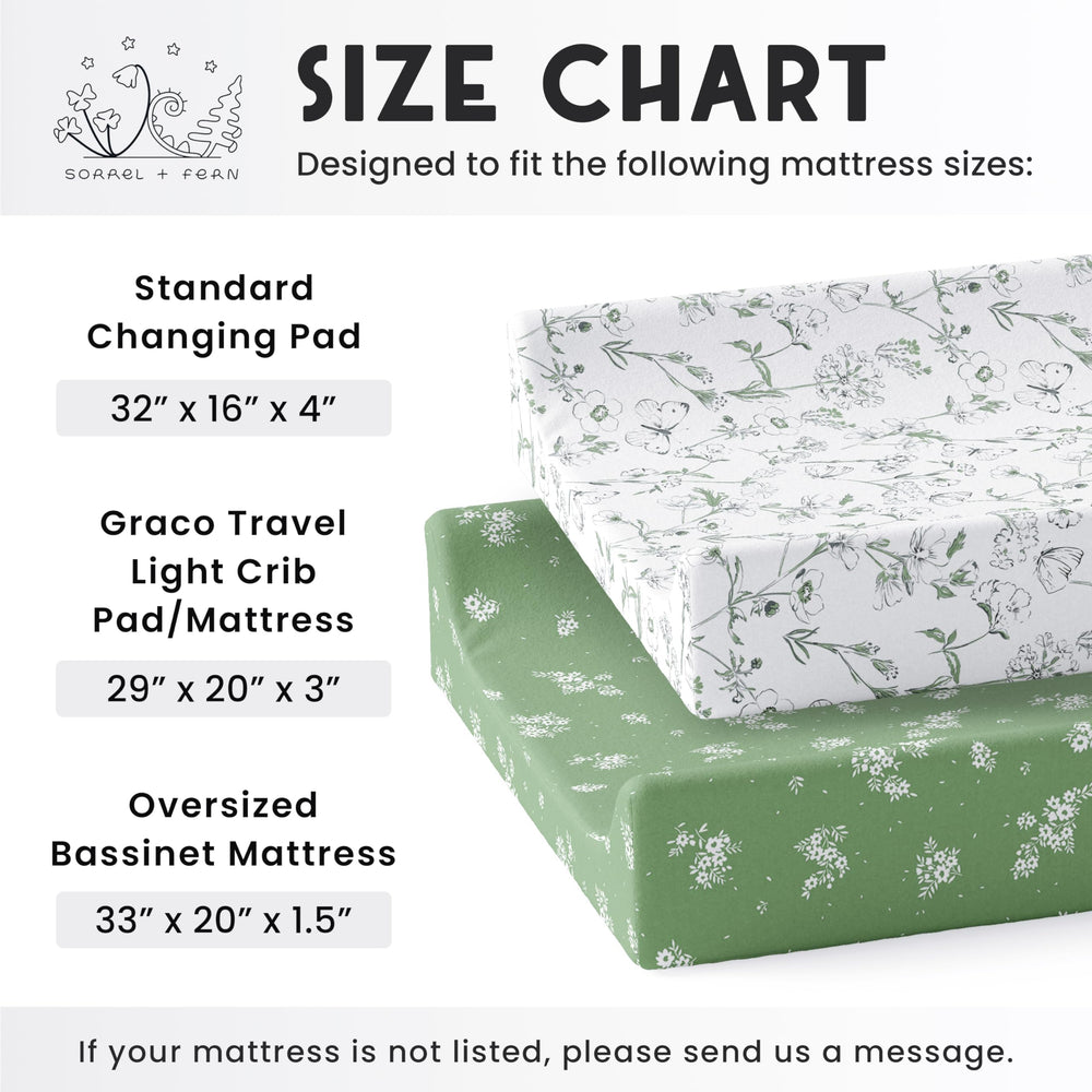 Sorrel + Fern machine-washable changing pad cover for quick care