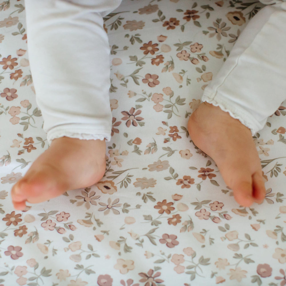 Sorrel + Fern patterned Fleurette cover with stain resistance