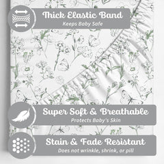 Sorrel + Fern soft cotton blend changing pad cover with plush feel