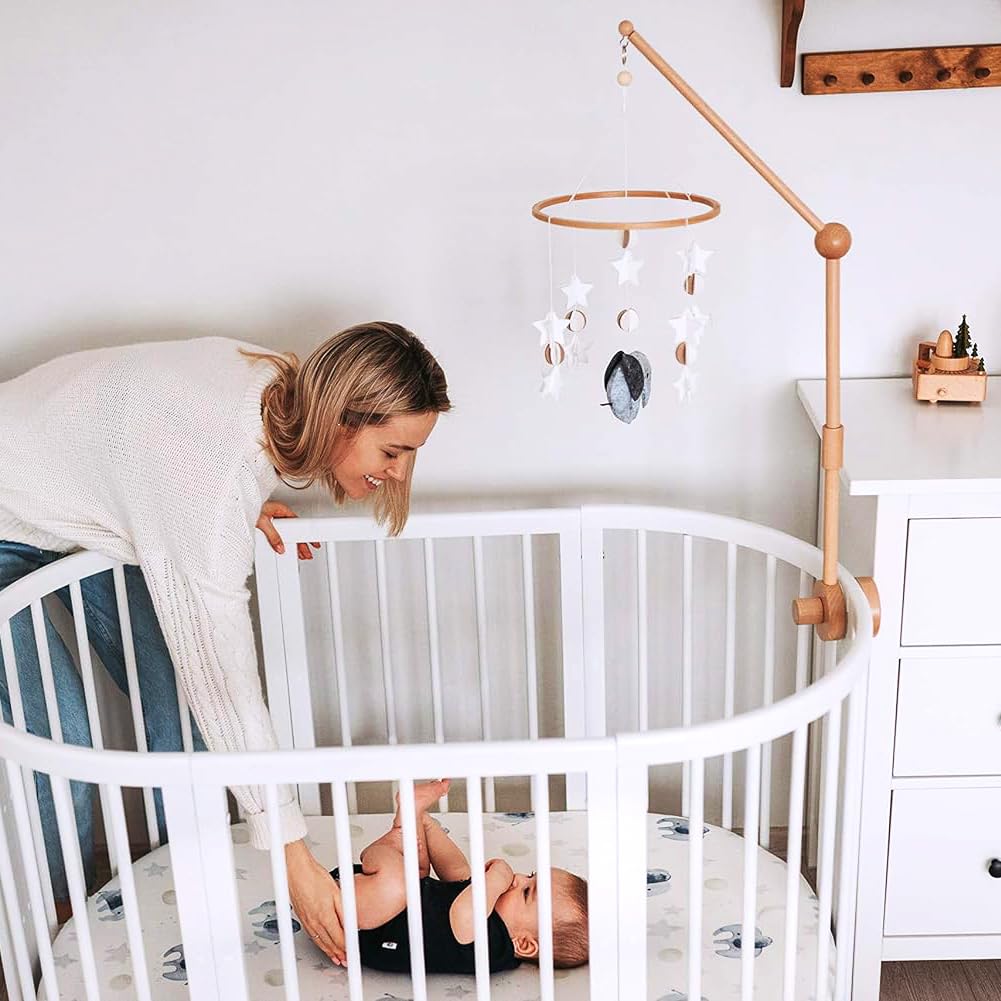 Sorrel + Fern unisex baby mobile complements modern nurseries.