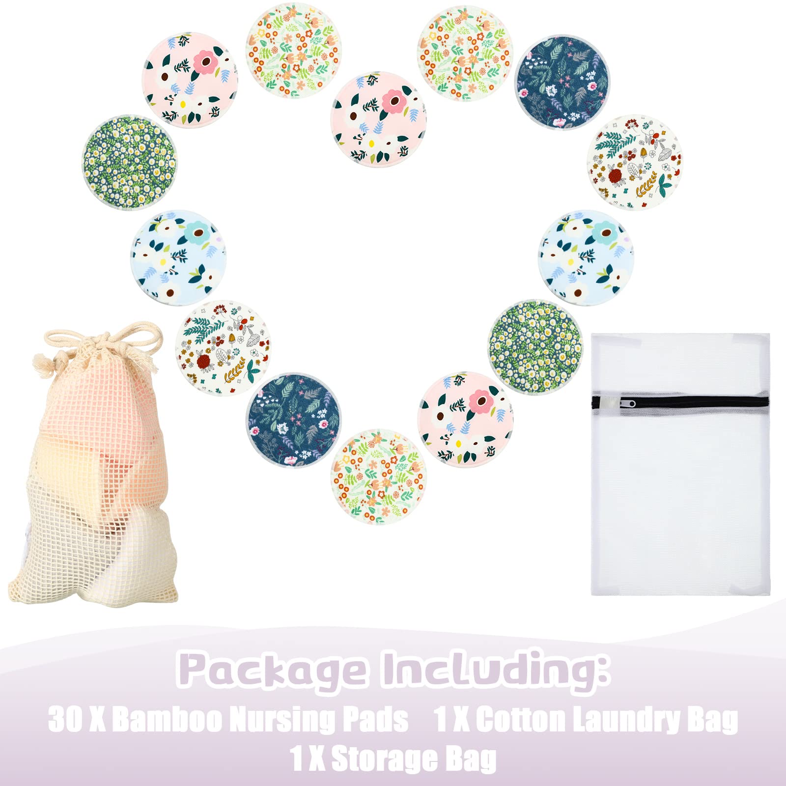 Sosation bamboo fiber nursing pads close up, soft and absorbent.