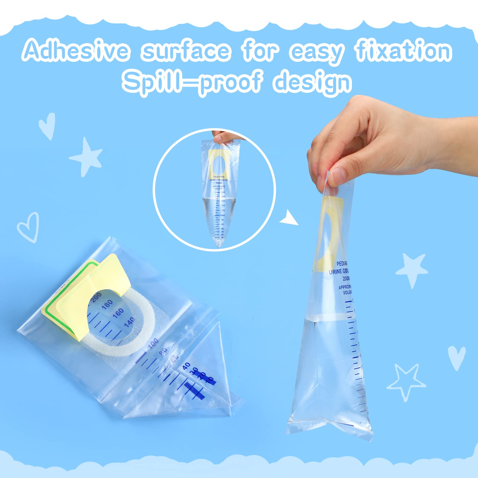 Sosation disposable pediatric pee bags for travel and cleanliness