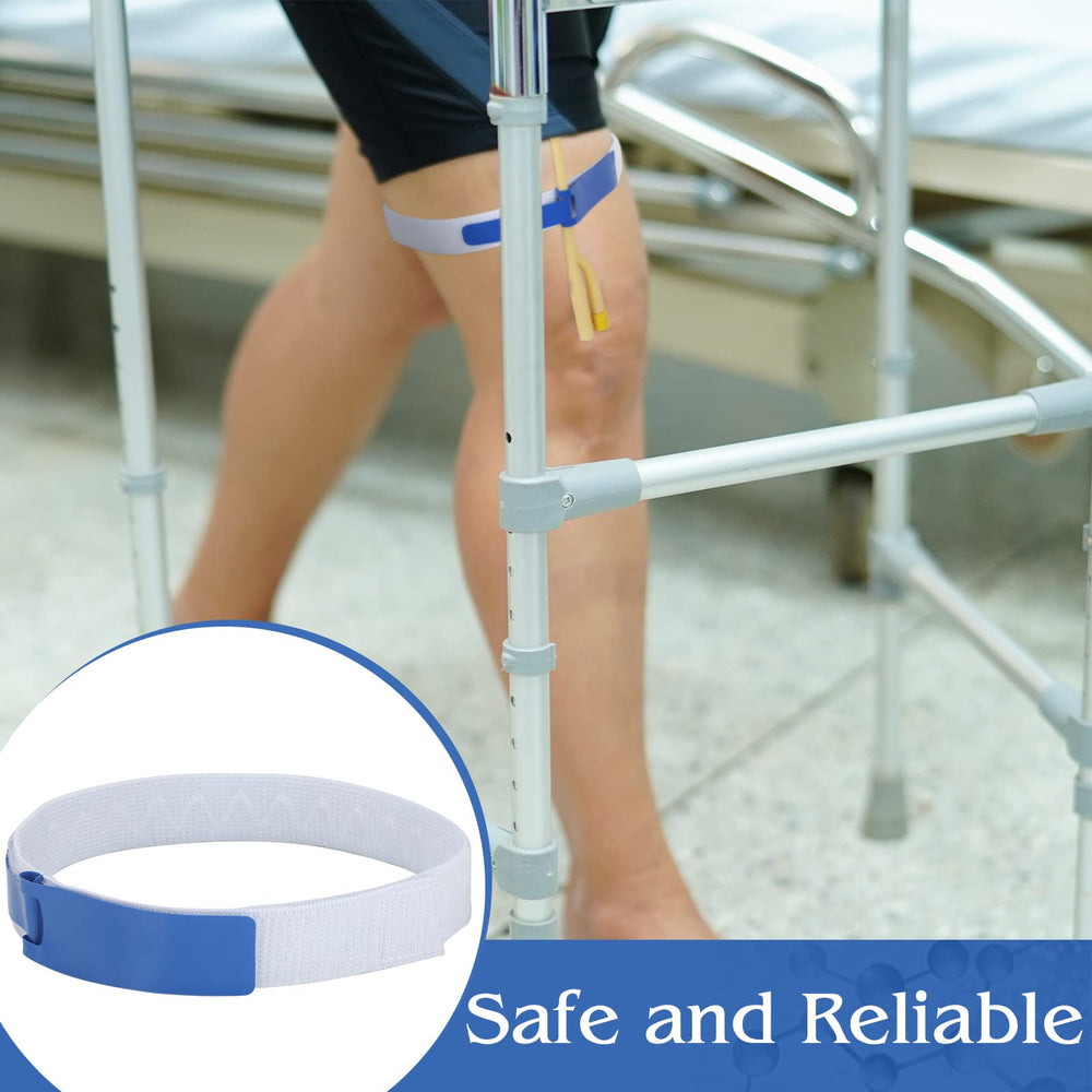 Sosation urinary tube stabilizer on leg supports mobility