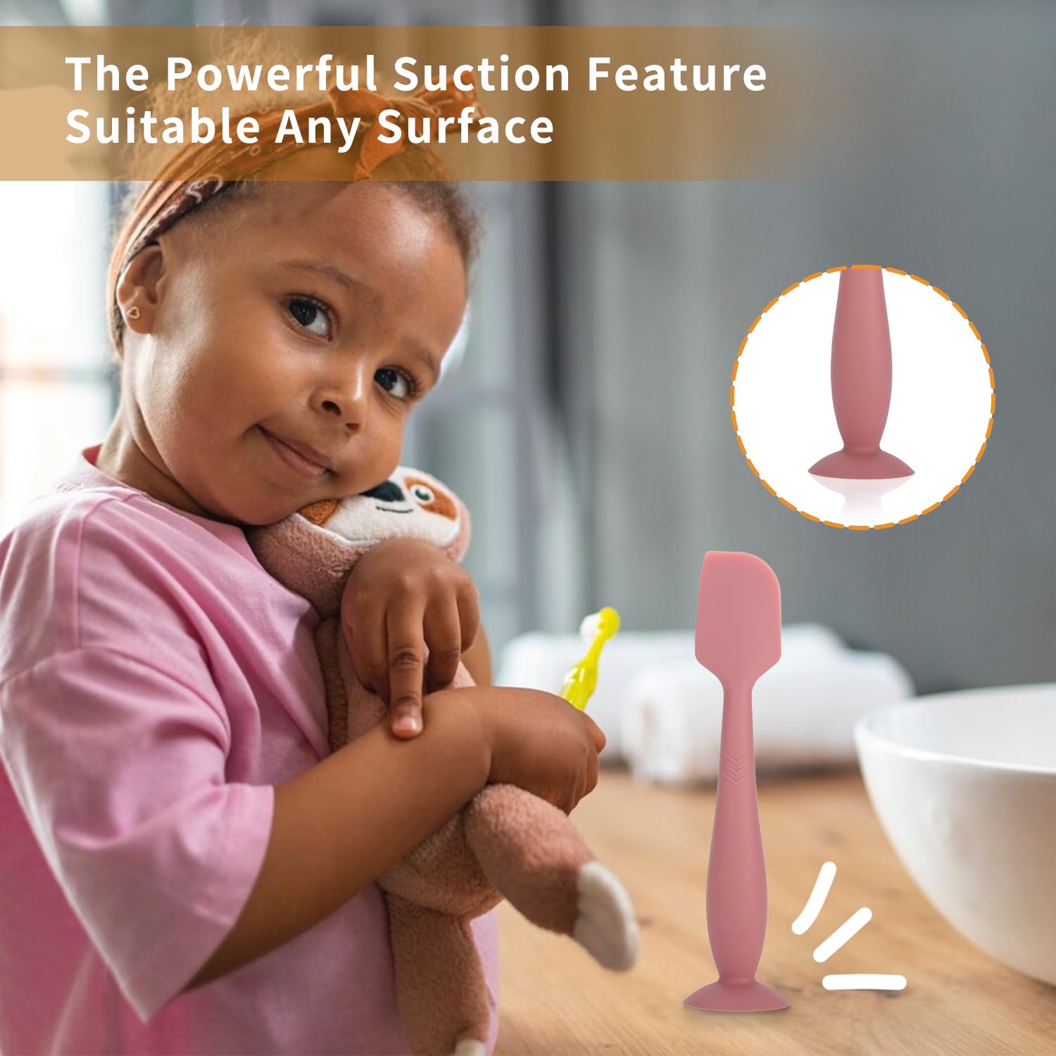 SOSKYGELO compact 6.5-inch spatula reaches jar bottom with secure grip