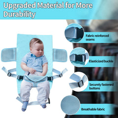 SOSORE toddler airplane bed folded-compact image highlighting easy storage.