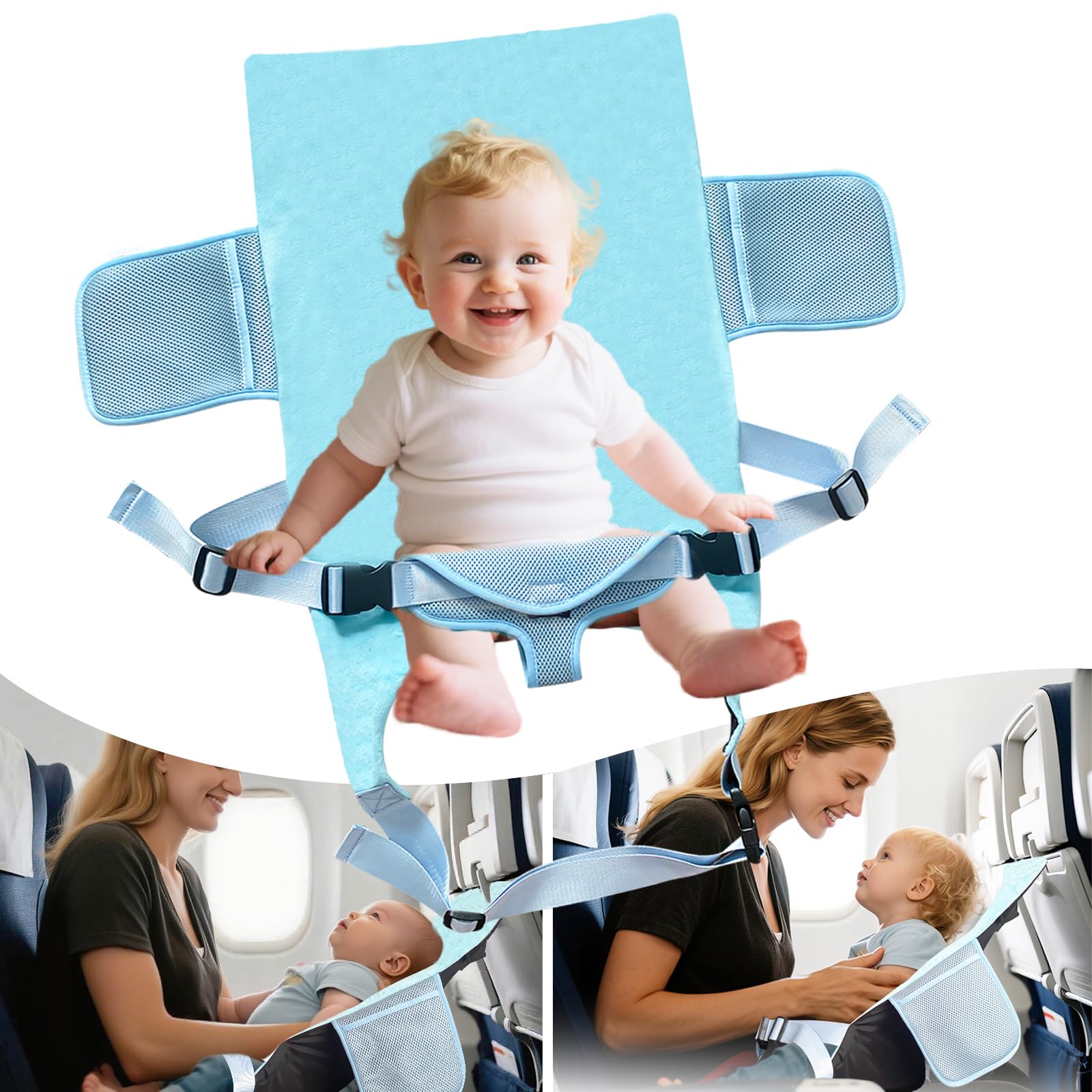 SOSORE toddler airplane bed front view with velvet panel for baby comfort.