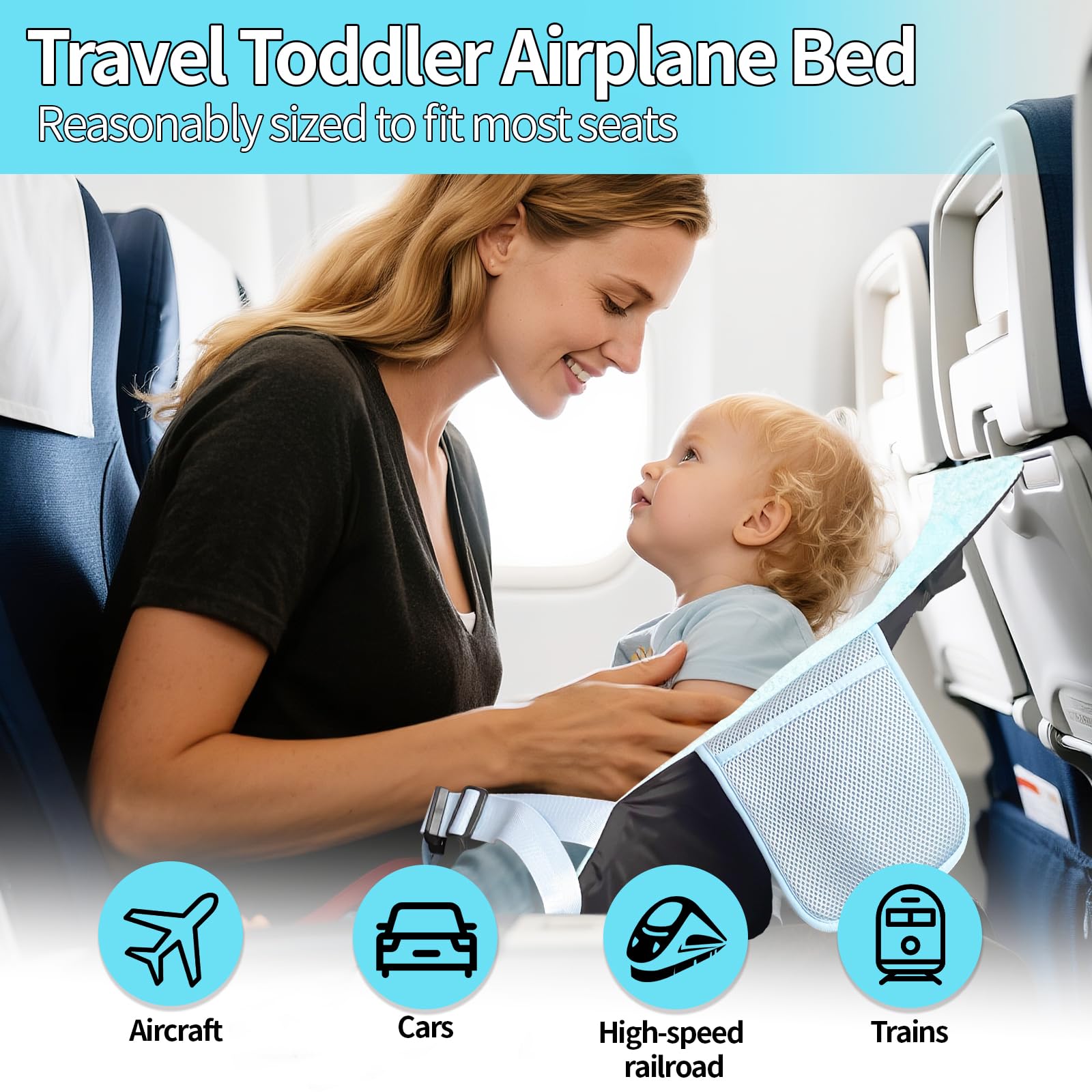 SOSORE toddler airplane bed side installation view showing tool-free setup.