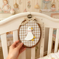 Soulchen felted goose wall decor with lace edges to elevate vintage nursery themes