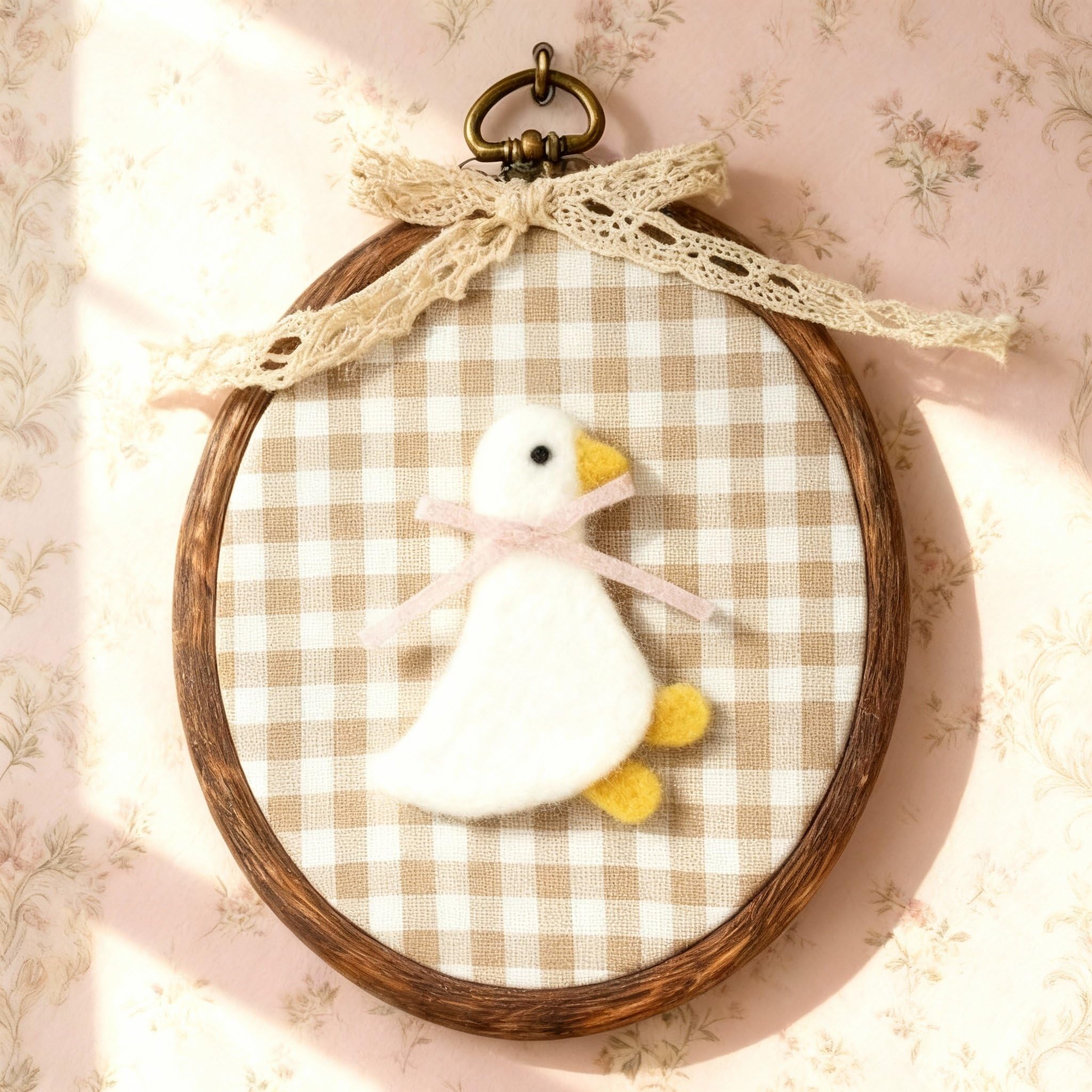 Soulchen felted goose nursery wall art featuring a white goose for cozy nursery vibes