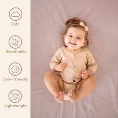 SOULFUL crib sheet with elastic band for a snug fit on standard crib mattress
