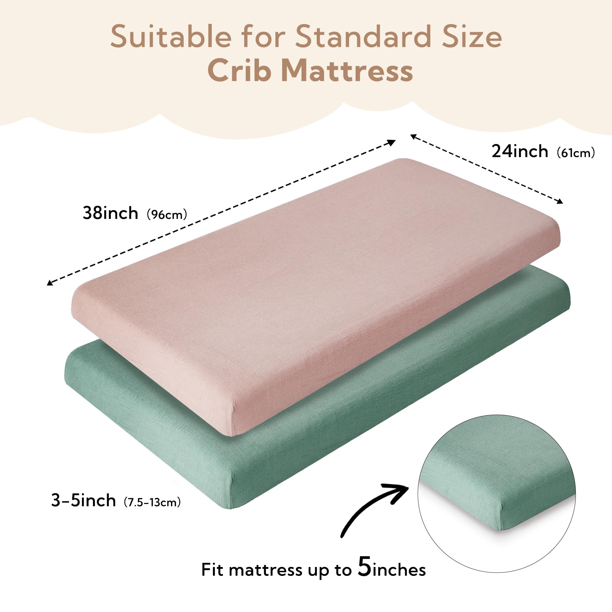 SOULFUL mini muslin crib sheets dusty rose in a nursery scene highlighting cozy style.