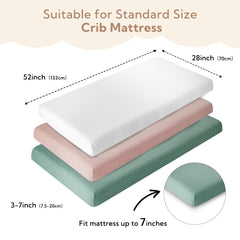 SOULFUL muslin crib sheet dusty rose on mattress adds gentle color and comfort