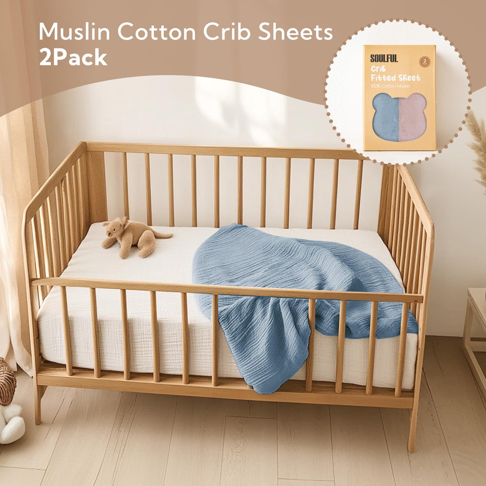 SOULFUL muslin crib sheet gift-ready packaging appealing to new parents