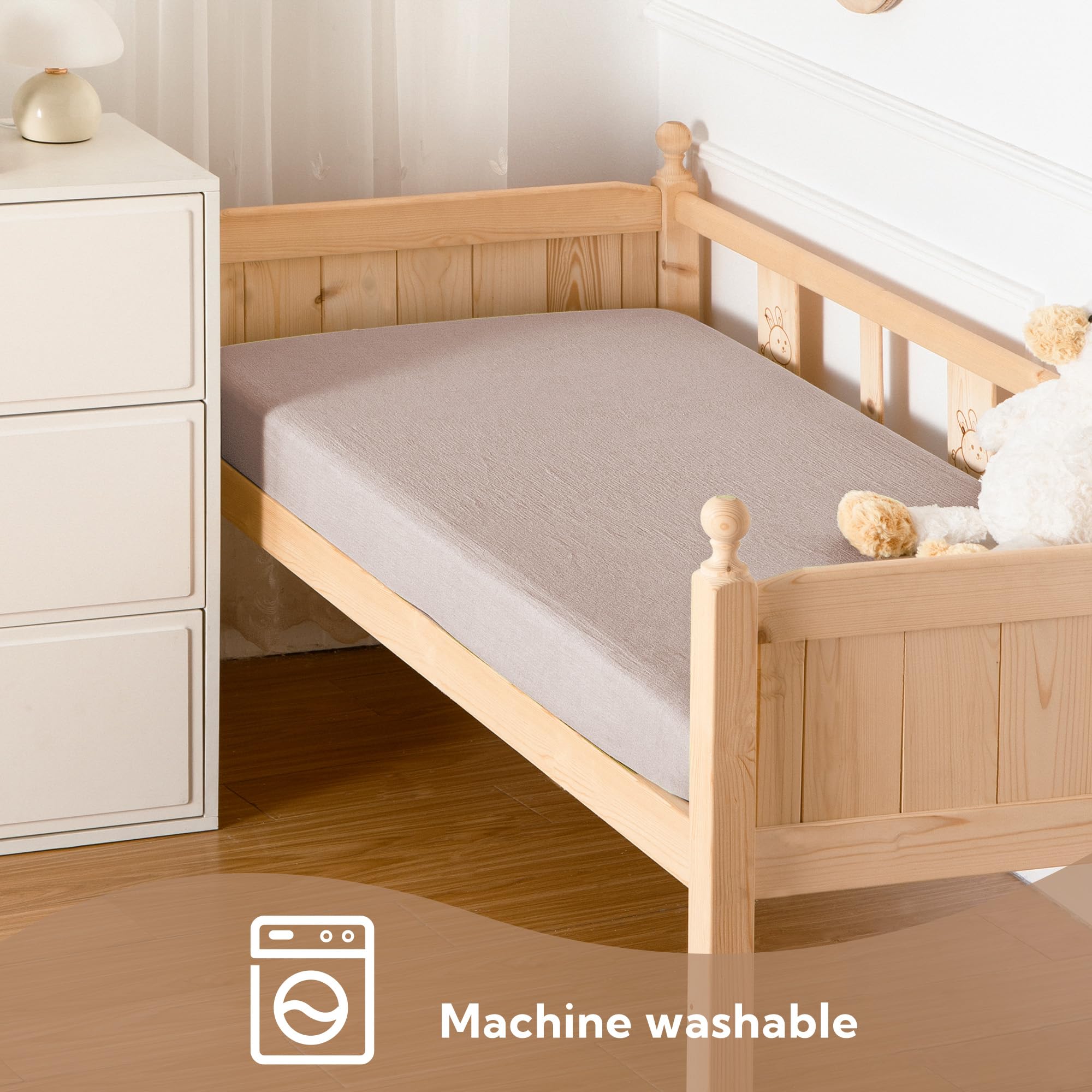 SOULFUL muslin crib sheets are machine washable for easy care