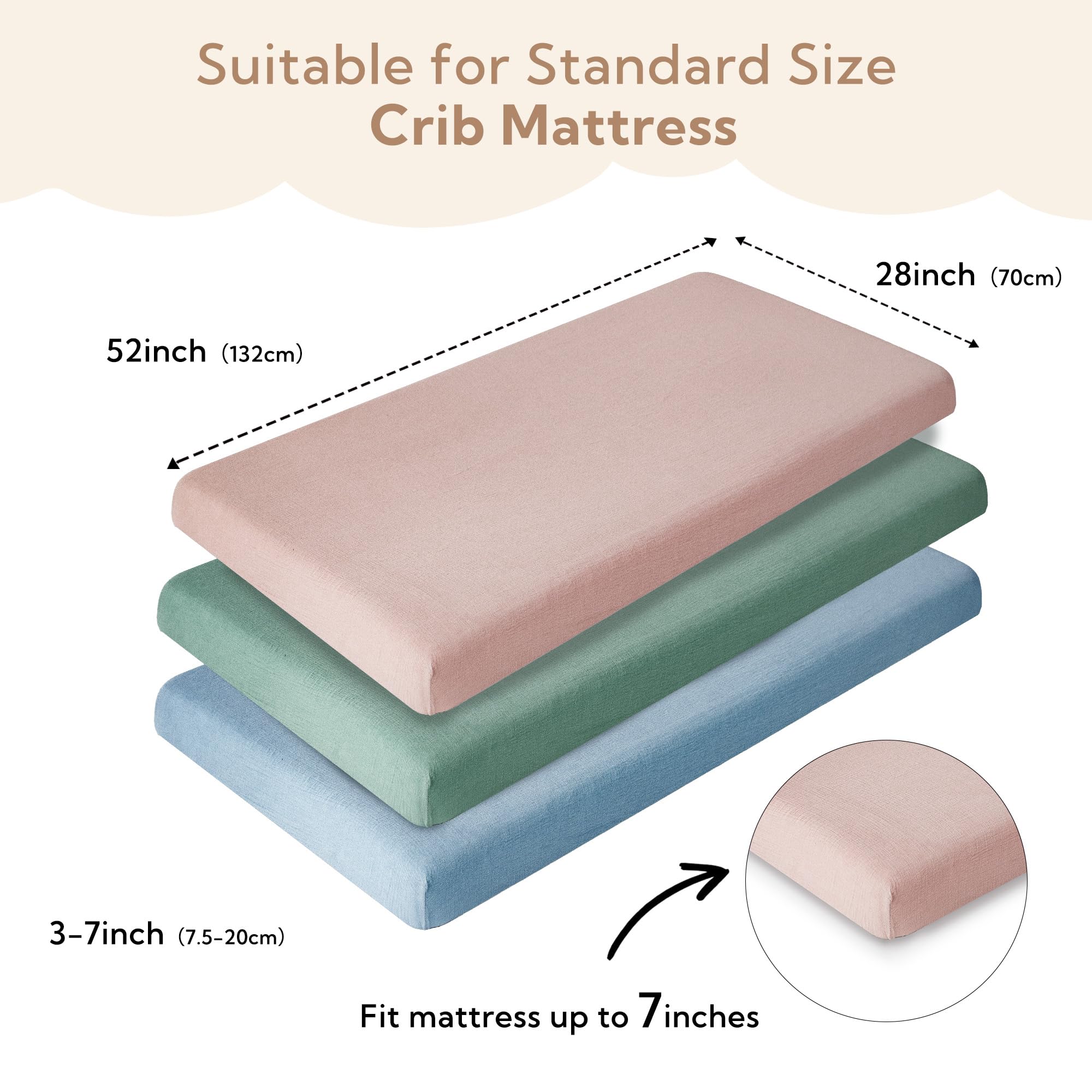 SOULFUL dusty rose crib sheet breathable for comfortable nights
