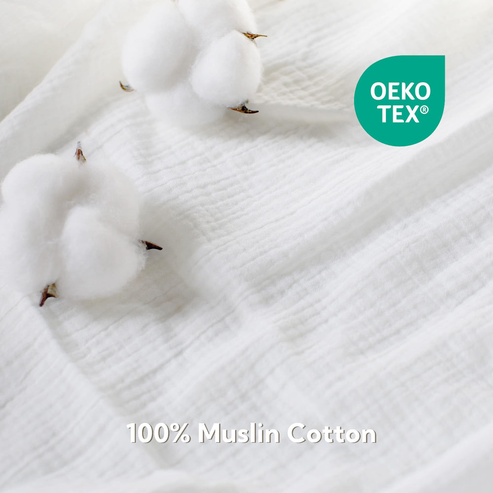 SOULFUL muslin fabric texture highlights gentle touch for baby