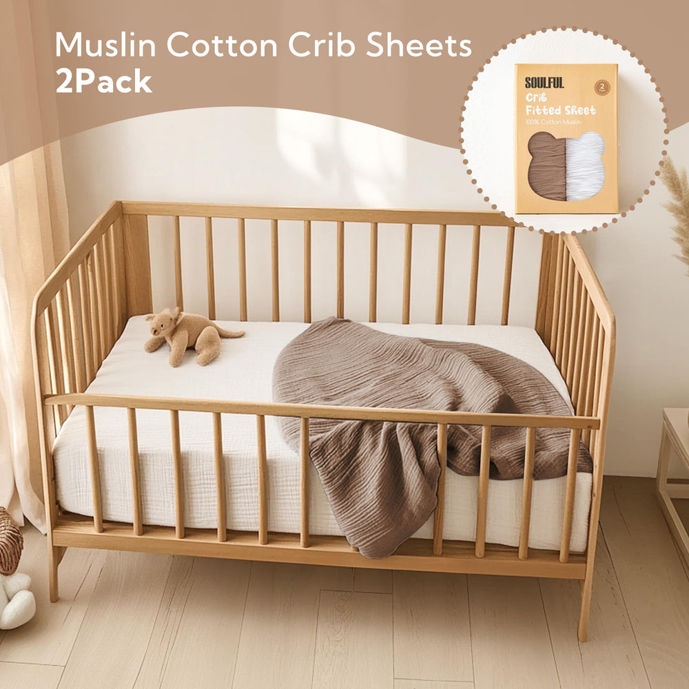 SOULFUL gift-ready packaging for muslin crib sheets—great newborn gift option