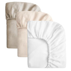 SOULFUL two-pack muslin crib sheets front view showing soft breathable fabric