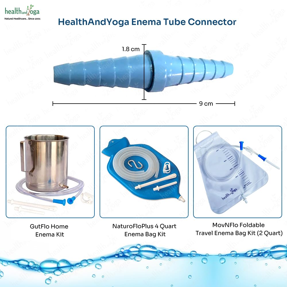 SoulGenie HealthAndYoga connector compatible with a range of enema kits.