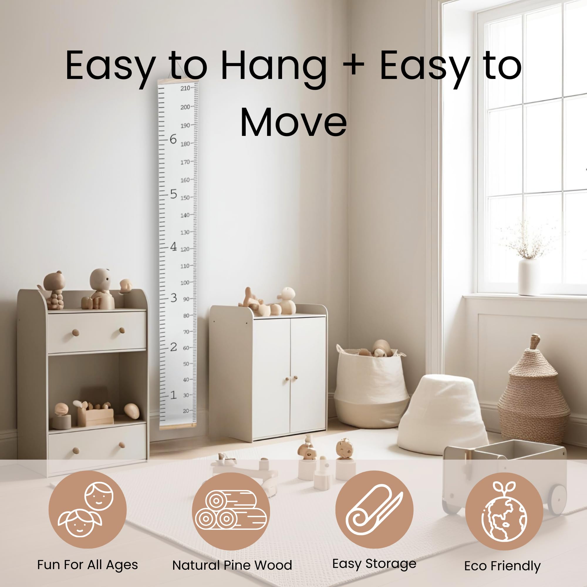 Soundly Made growth chart wooden storage box keeps memories neatly stored.