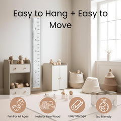 Soundly Made growth chart wooden storage box keeps memories neatly stored.