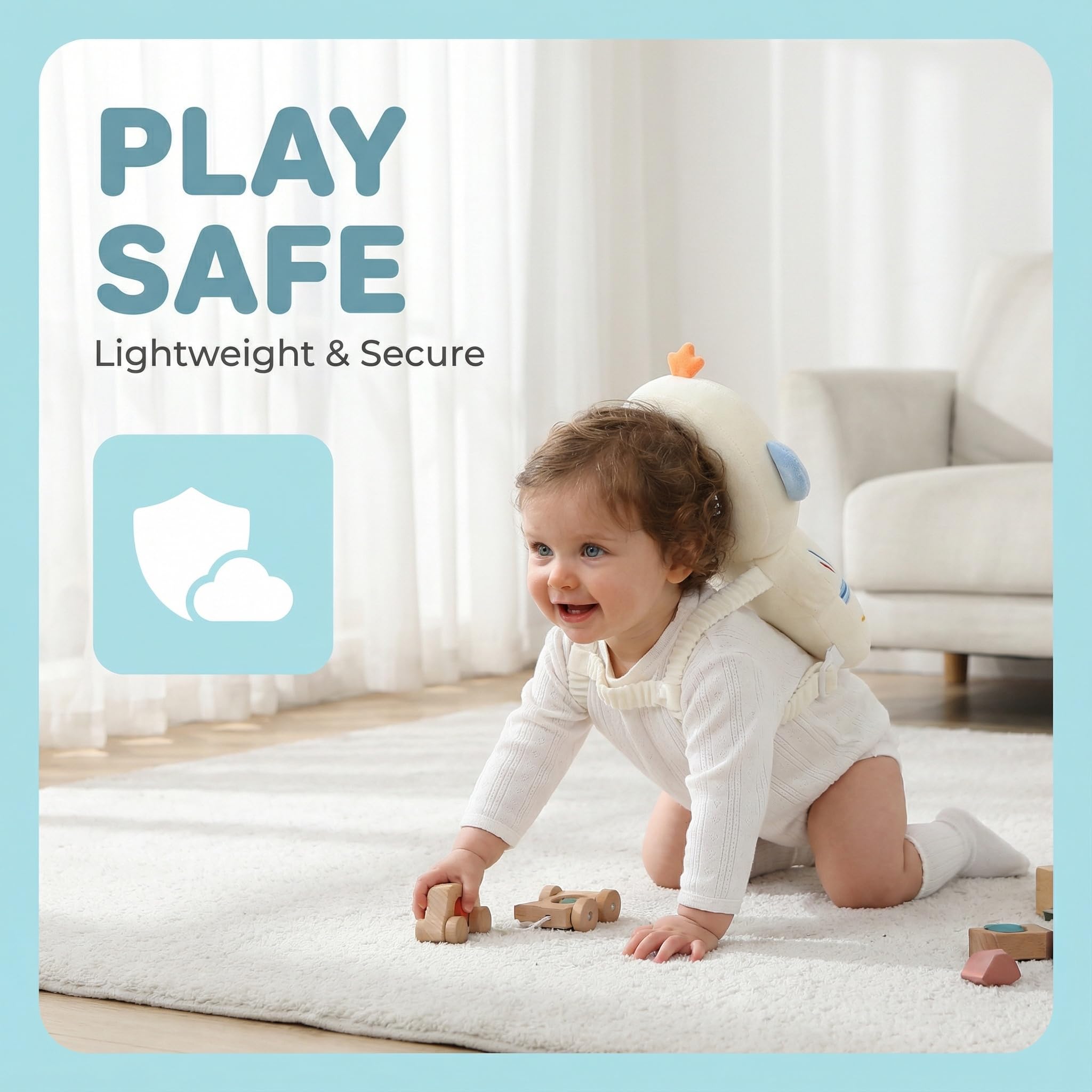 SOZOON adjustable straps fit babies from six months to two years.