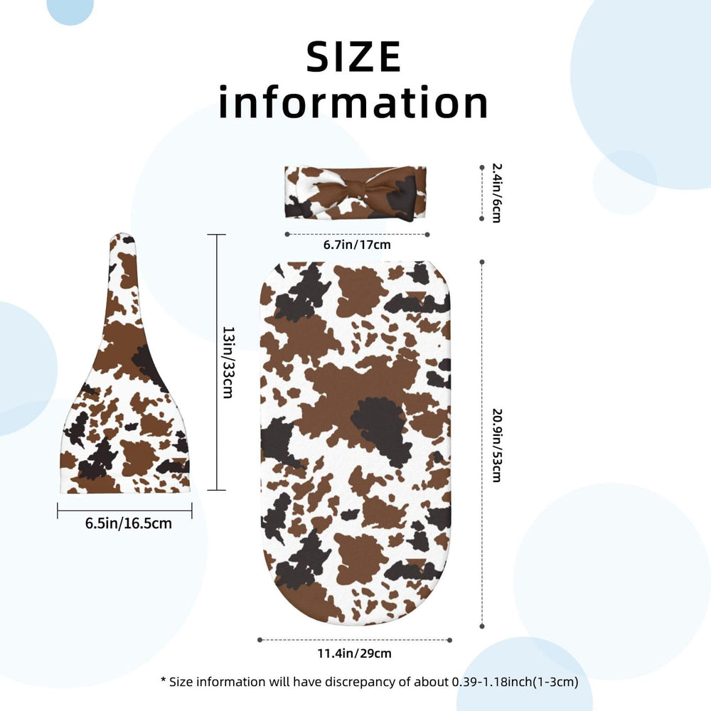Sozzjile brown cow print headband adds cute style for newborn photos