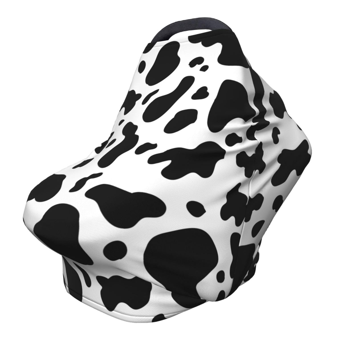 Sozzjile cow print baby car seat cover offers universal fit and 360° protection for on-the-go feedings.