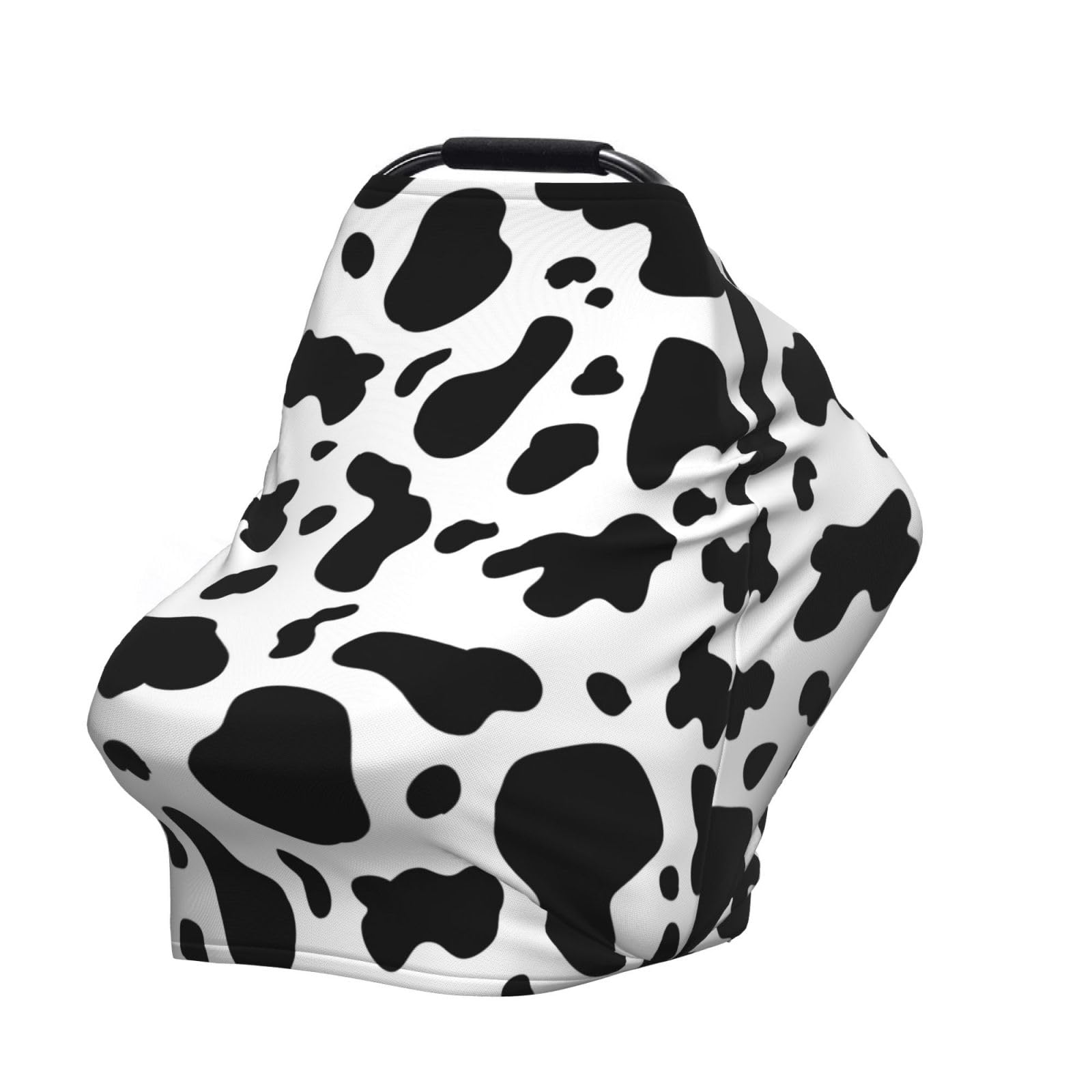 Sozzjile cow print baby carrier scarf offers quick cover while on the go.