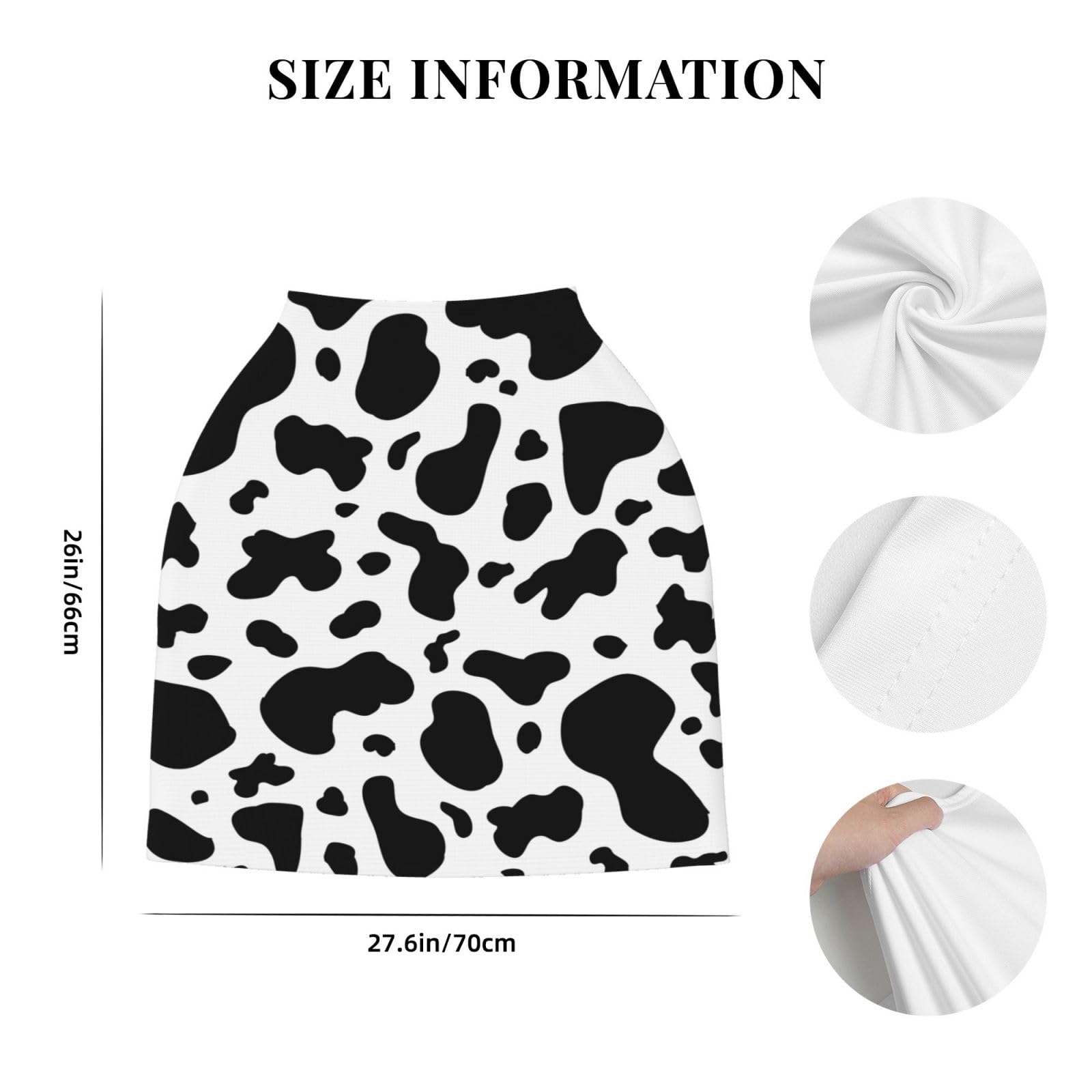 Sozzjile cow print nursing cover keeps you discreet while breastfeeding in public spaces.